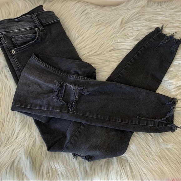 Free People Denim - Free People Distressed Raw Tempered Skinny Jeans